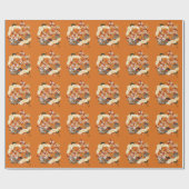 Farbenfrohe Blumenkrane Sakura Muster Geschenkpapier (Flach)