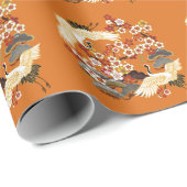 Farbenfrohe Blumenkrane Sakura Muster Geschenkpapier (Rolleneckpunkt)