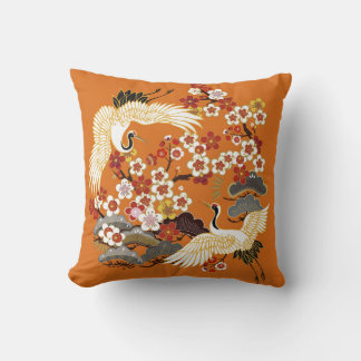 Farbenfrohe Blumenkrane Sakura Muster Kissen