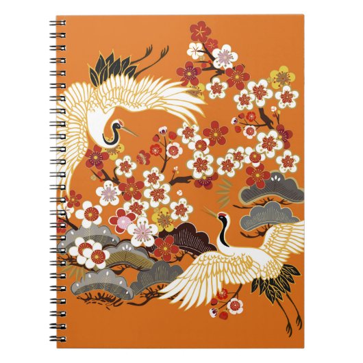 Farbenfrohe Blumenkrane Sakura Muster Notizblock (Vorderseite)