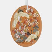 Farbenfrohe Blumenkrane Sakura Muster Ornament Aus Glas (Vorderseite Rechts)