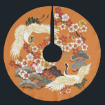 Farbenfrohe Blumenkrane Sakura Muster Polyester Weihnachtsbaumdecke<br><div class="desc">KRÄNE UND FARBE SAKURA. Farbenfrohe, nahtlose Blumenmuster mit Blume, japanischer Vogel. Vintage traditionelle Volksmaschine auf Orangenhintergrund. Farbenfrohe florale Nahtlose Muster mit japanischen Vögeln - Ein Volksmashion Delight! Krane und Sakura in einem farbenfrohen Vintagen Muster - japanische Vogelfashion und Blumenfashion im orangen Hintergrund: Kranich, japan, Chinesisch, Vogelgezwitscher, Illustration, Emblem, Vintag, dekorativ,...</div>