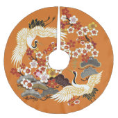 Farbenfrohe Blumenkrane Sakura Muster Polyester Weihnachtsbaumdecke (Vorderseite)