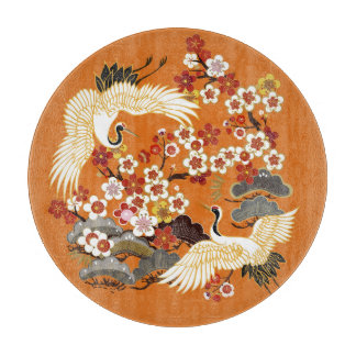 Farbenfrohe Blumenkrane Sakura Muster Schneidebrett