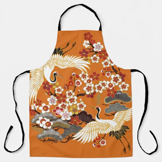 Farbenfrohe Blumenkrane Sakura Muster Schürze (Vorderseite)