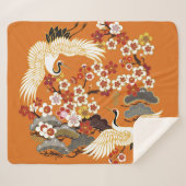 Farbenfrohe Blumenkrane Sakura Muster Sherpadecke (Vorderseite (Horizontal))