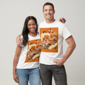 Farbenfrohe Blumenkrane Sakura Muster T-Shirt (Unisex)