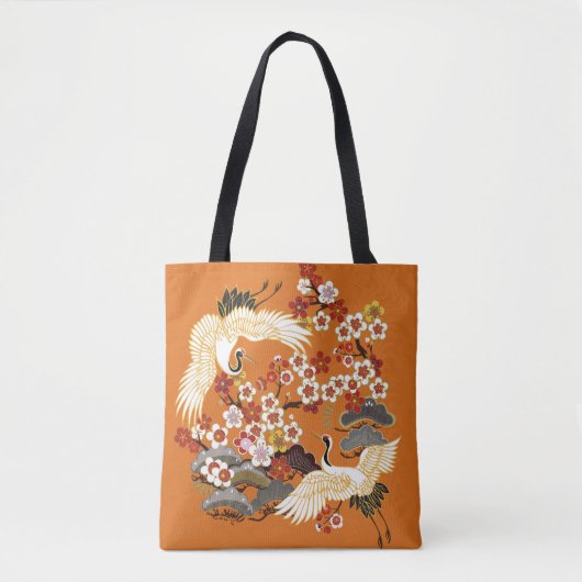 Farbenfrohe Blumenkrane Sakura Muster Tasche (Vorderseite)