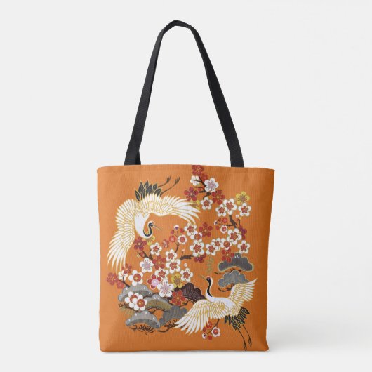 Farbenfrohe Blumenkrane Sakura Muster Tasche (Rückseite)