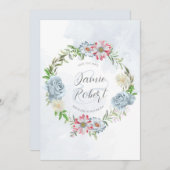 Farbenfrohe Blumenkräne Save the Date Einladung (Vorne/Hinten)