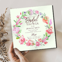 Farbenfrohe Blumenkronendusche Einladung