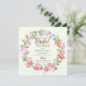 Farbenfrohe Blumenkronendusche Einladung (Stehend Vorderseite)