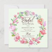 Farbenfrohe Blumenkronendusche Einladung (Vorderseite)