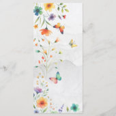 Farbenfrohe Blumenkugel für Hochzeiten Menükarte (Rückseite)