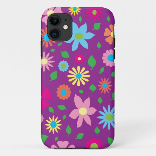 Farbenfrohe Blumenkunst Case-Mate iPhone Hülle (Rückseite)