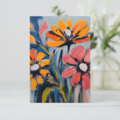 Farbenfrohe Blumenkunst Dankeskarte (Stehend Vorderseite)