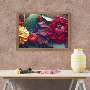 Farbenfrohe Blumenkunst Fotodruck