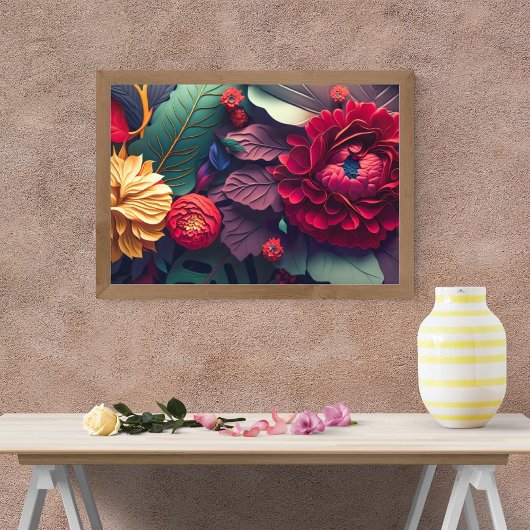 Farbenfrohe Blumenkunst Fotodruck
