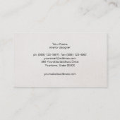 Farbenfrohe Blumenkunst Innenarchitektin Holz Gold Visitenkarte (Rückseite)