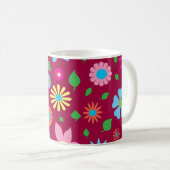 Farbenfrohe Blumenkunst Kaffeetasse (VorderseiteRechts)