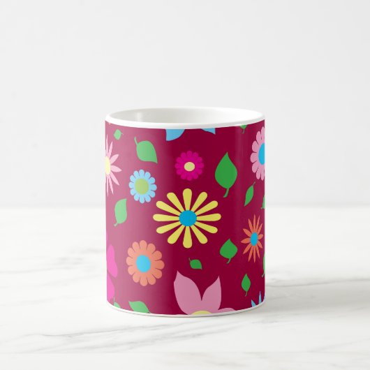 Farbenfrohe Blumenkunst Kaffeetasse (Mittel)