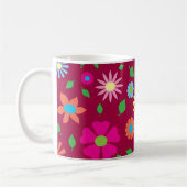 Farbenfrohe Blumenkunst Kaffeetasse (Links)