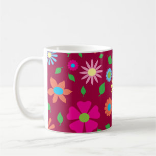 Farbenfrohe Blumenkunst Kaffeetasse
