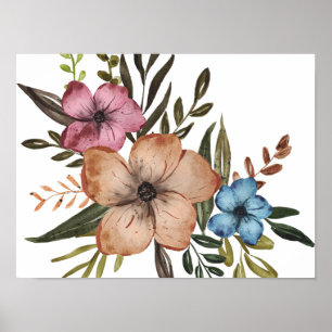 Farbenfrohe Blumenkunst Poster