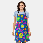 Farbenfrohe Blumenkunst Schürze (Getragen)