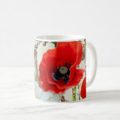 Farbenfrohe Blumenkunst, Vintage Kunst. Kaffeetasse (VorderseiteRechts)