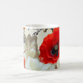 Farbenfrohe Blumenkunst, Vintage Kunst. Kaffeetasse (Mittel)