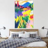 Farbenfrohe Blumenlandschaft im fauvistischen Stil Leinwanddruck (Insitu (Schlafzimmer))