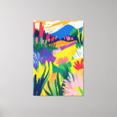 Farbenfrohe Blumenlandschaft im fauvistischen Stil Leinwanddruck (Vorderseite)