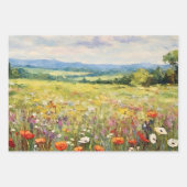 Farbenfrohe Blumenlandschaften Ölgemälde Dekoupage Geschenkpapier Set (Vorderseite 3)