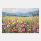 Farbenfrohe Blumenlandschaften Ölgemälde Dekoupage Geschenkpapier Set (Vorderseite 2)