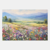 Farbenfrohe Blumenlandschaften Ölgemälde Dekoupage Geschenkpapier Set (Vorderseite)