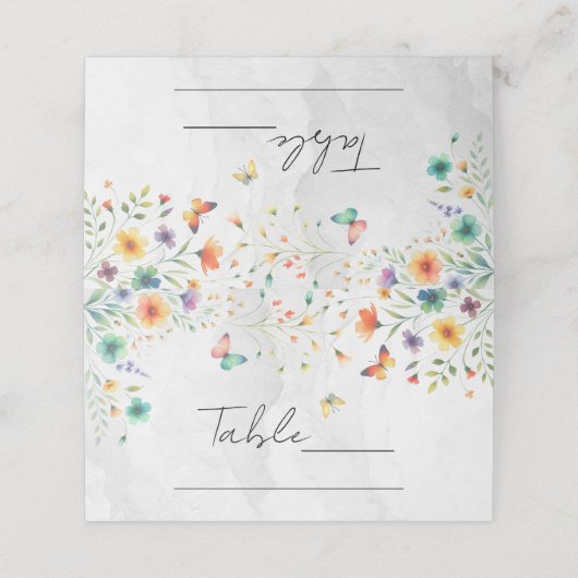 Farbenfrohe Blumenmatte Platzkarte (Außenseite Aufgefaltet)