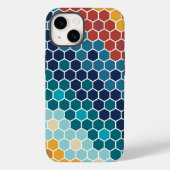 Farbenfrohe Blumenmosaik Hexagon Muster Case-Mate iPhone Hülle (Rückseite)