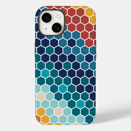 Farbenfrohe Blumenmosaik Hexagon Muster Case-Mate iPhone Hülle (Rückseite)