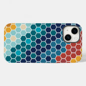Farbenfrohe Blumenmosaik Hexagon Muster Case-Mate iPhone Hülle (Rückseite (Horizontal))