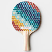 Farbenfrohe Blumenmosaik Hexagon Tischtennis Tischtennis Schläger (Rückseite)