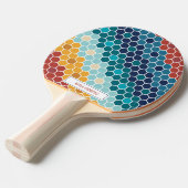 Farbenfrohe Blumenmosaik Hexagon Tischtennis Tischtennis Schläger (Vorderseite)