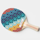 Farbenfrohe Blumenmosaik Hexagon Tischtennis Tischtennis Schläger (Seitenansicht)