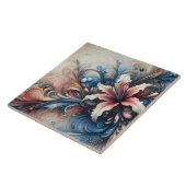 Farbenfrohe Blumenmotive mit wirbelnden Mustern Fliese (Seite)