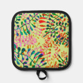 Farbenfrohe Blumenmotive Oven Mitt Topflappen (Vorderseite)