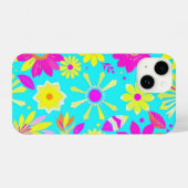 Farbenfrohe Blumenmuster Blüten Telefongehäuse iPhone Hülle (Rückseite (Horizontal))
