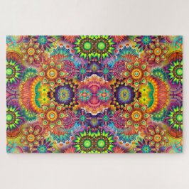 Farbenfrohe Blumenmuster Bouquet Mandala Puzzle