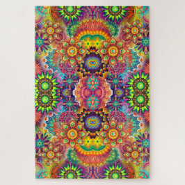 Farbenfrohe Blumenmuster Bouquet Mandala Puzzle