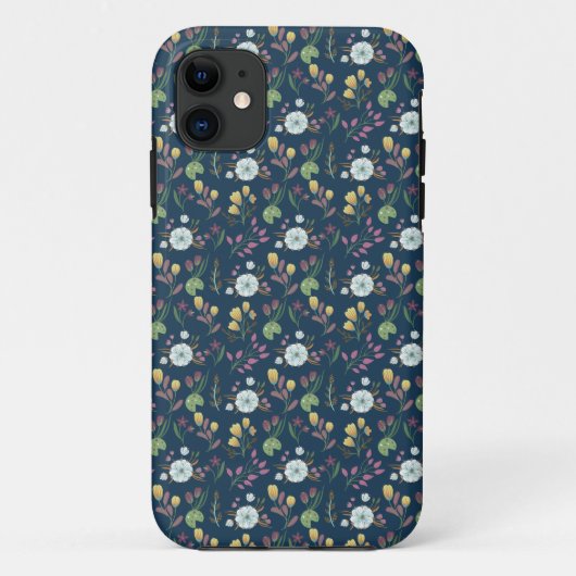 Farbenfrohe Blumenmuster Case-Mate iPhone Hülle (Rückseite)