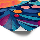 Farbenfrohe Blumenmuster - Design für künstlerisch Poster (Ecke)